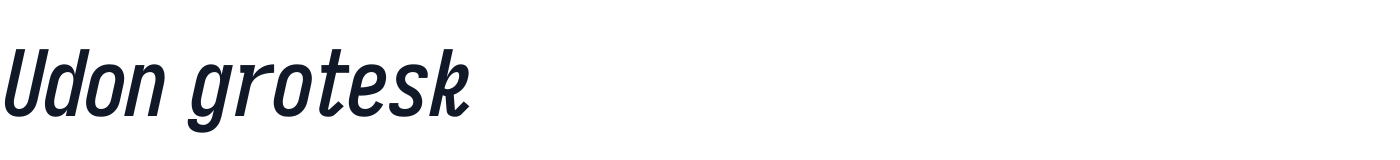 Udon grotesk — UdonGrotesk-CondensedBoldItalic.ttf