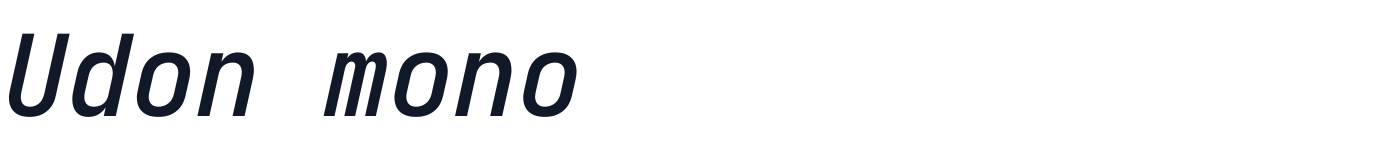 Udon mono — UdonMono-BoldItalic.ttf