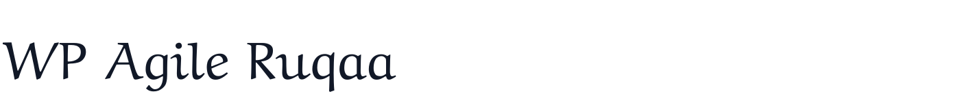 WP Agile Ruqaa — WPAgileRuqaa-Regular.ttf
