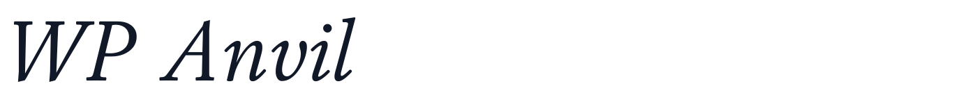 WP Anvil — WPAnvil-Italic.ttf