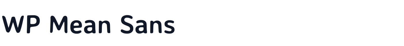 WP Mean Sans — WPMeanSans-Bold.ttf