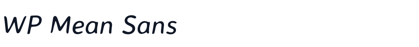 WP Mean Sans — WPMeanSans-Italic.ttf