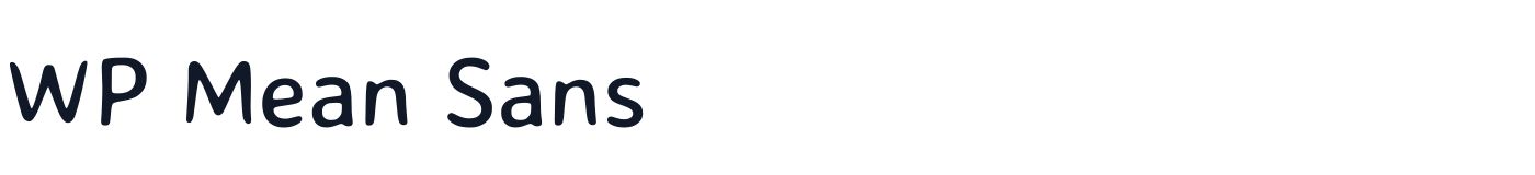 WP Mean Sans — WPMeanSans-Regular.ttf