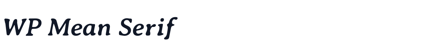 WP Mean Serif — WPMeanSerif-BoldItalic.ttf
